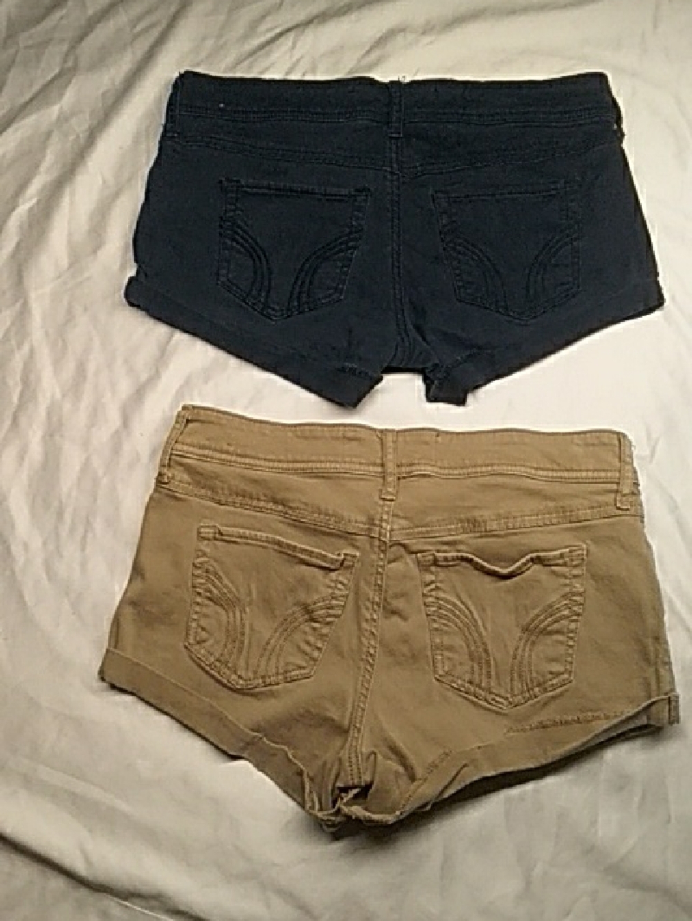 Hollister Denim and Khaki Low-Rise Jean Shorts